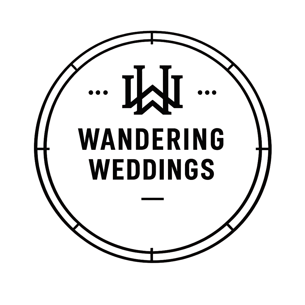 Wandering Weddings logo in black