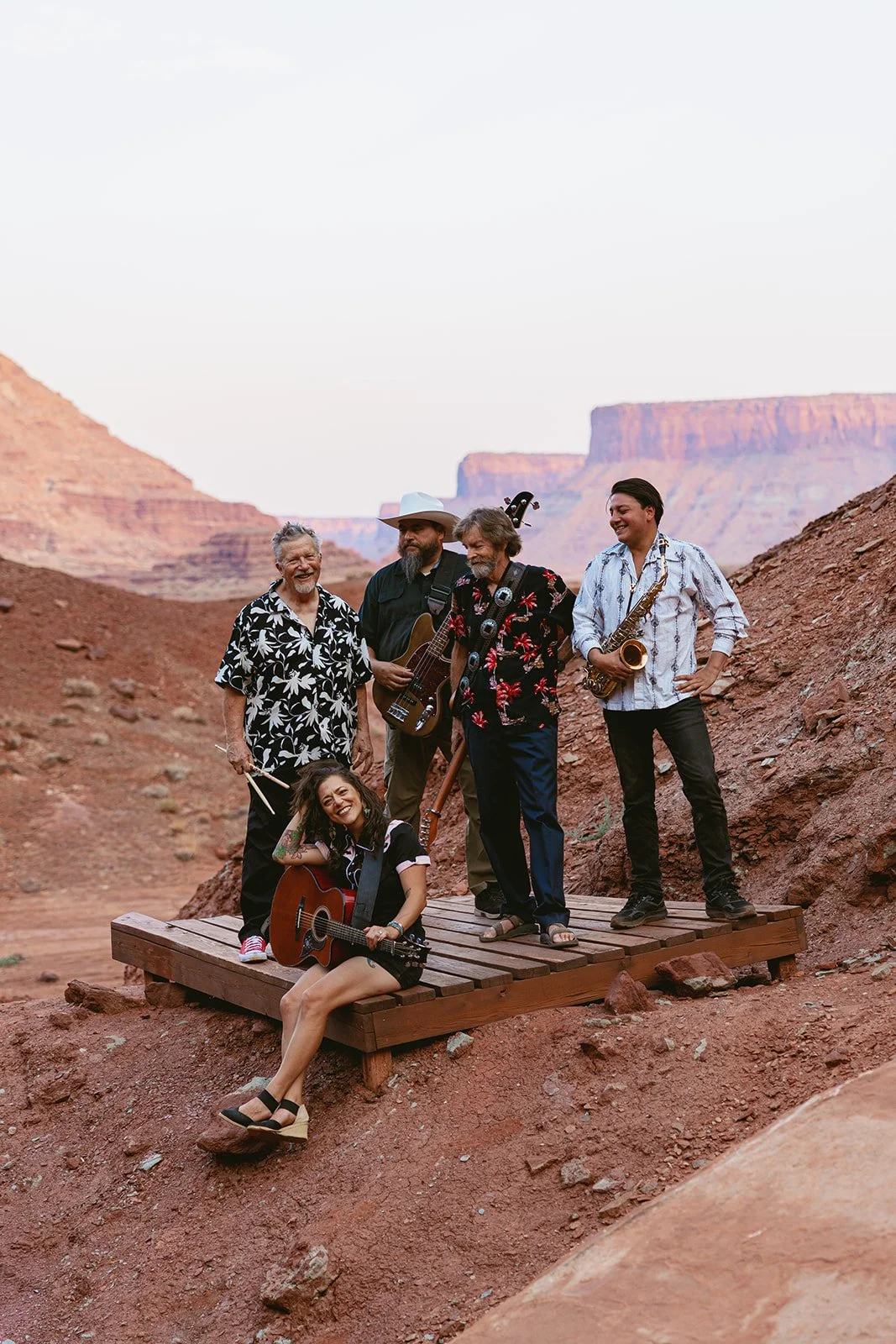 Toni and the Enablers together in the Moab desert