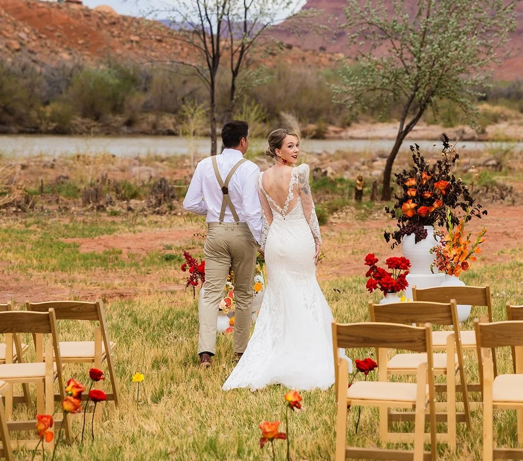 Moab wedding floral design at Red Cliffs Lodge by Tangled Sage