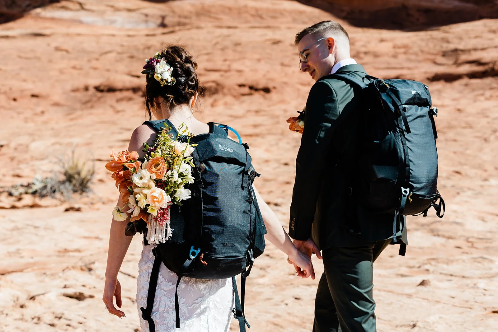 Jana and Tyler elopement flowers by Tangled Sage