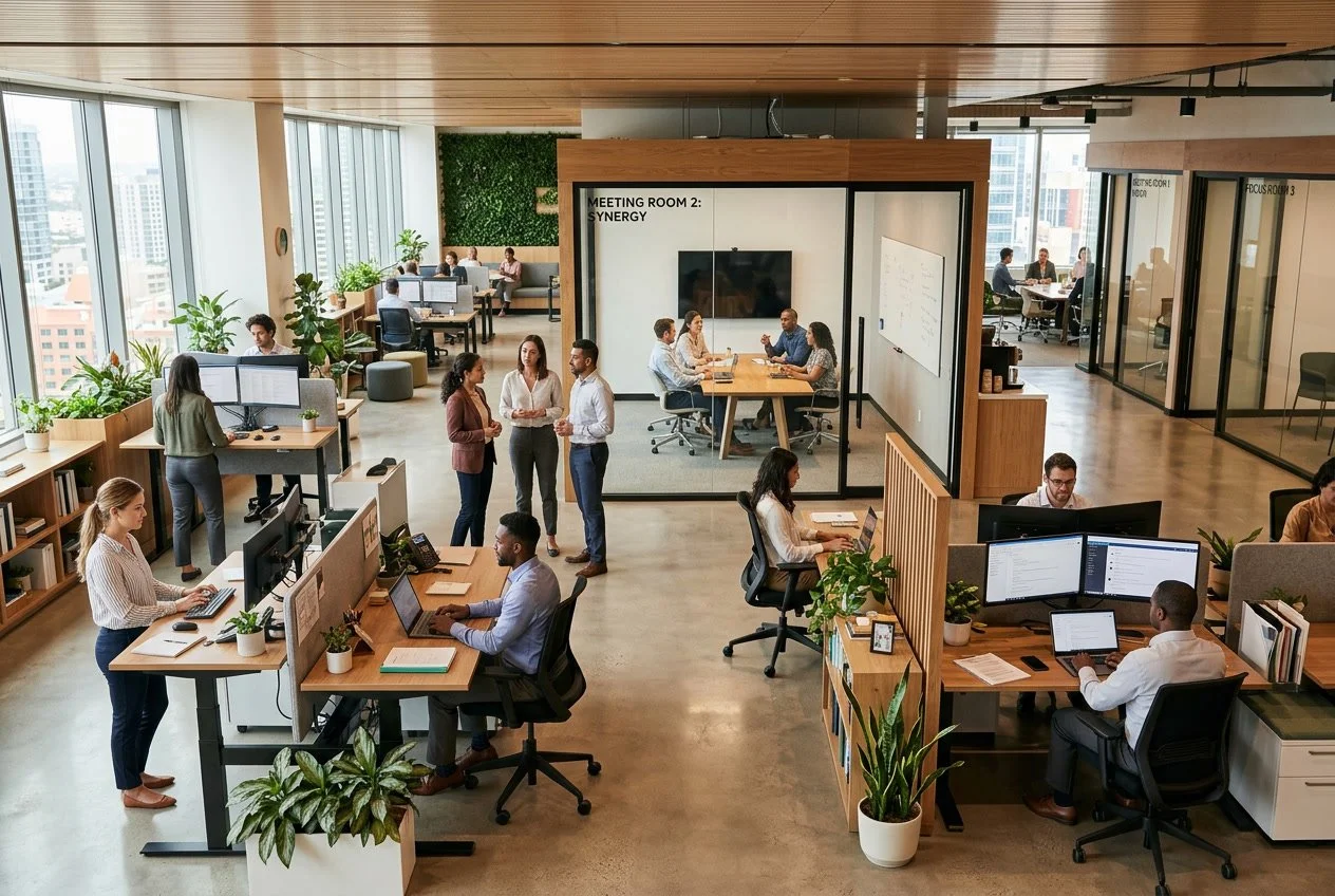 Mid-sized company office team