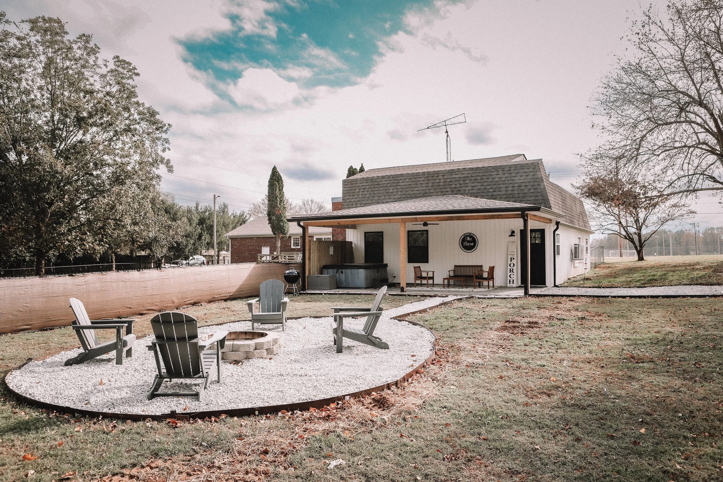 Outdoor fire pit at lodging accommodations