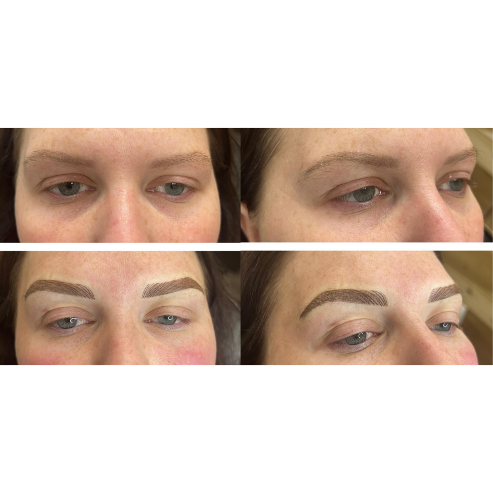 Eyebrows before and after permanent makeup