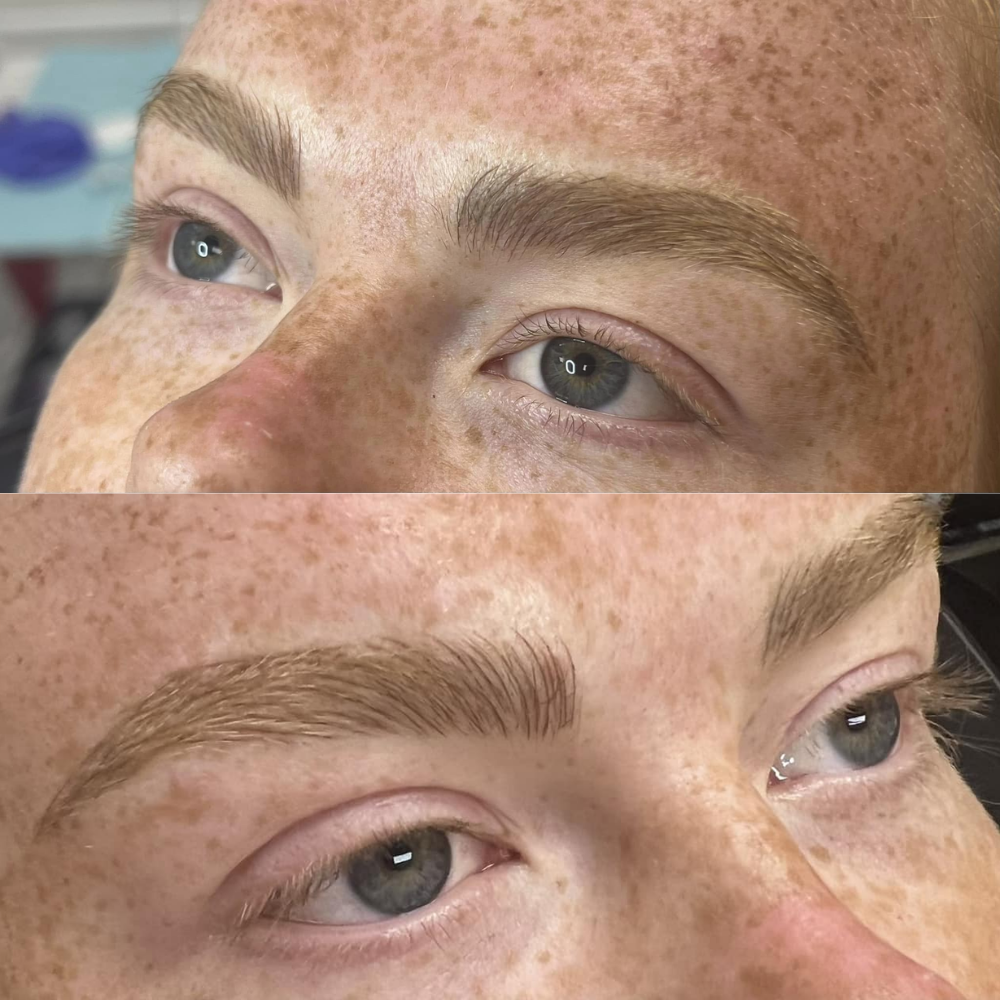 Microblading brows by Kelly Frey