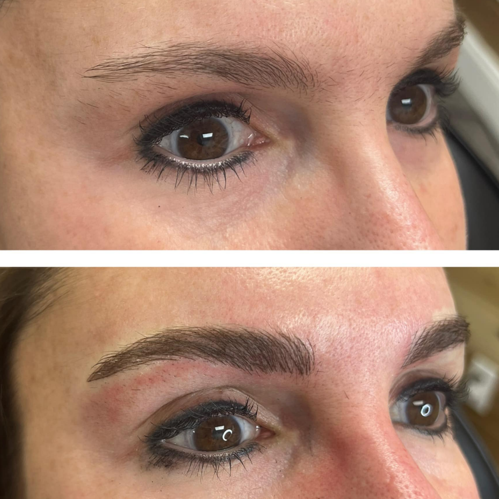 PMU eyebrows before and after