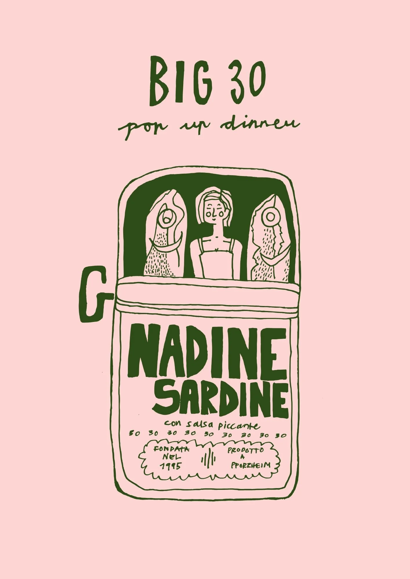 Nadine Sardine - Invite & Menu Design