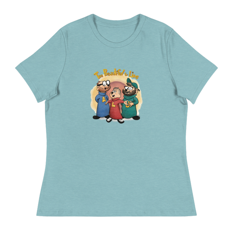 A TBTL Chipmunks women's cut t-shirt in heather blue lagoon. 
