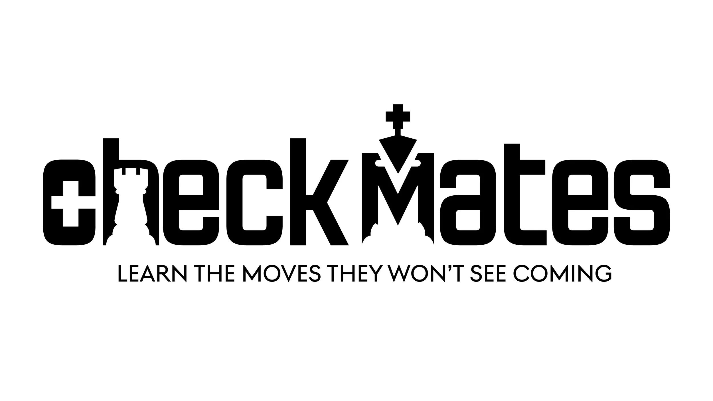 Checkmates wordmark black on white