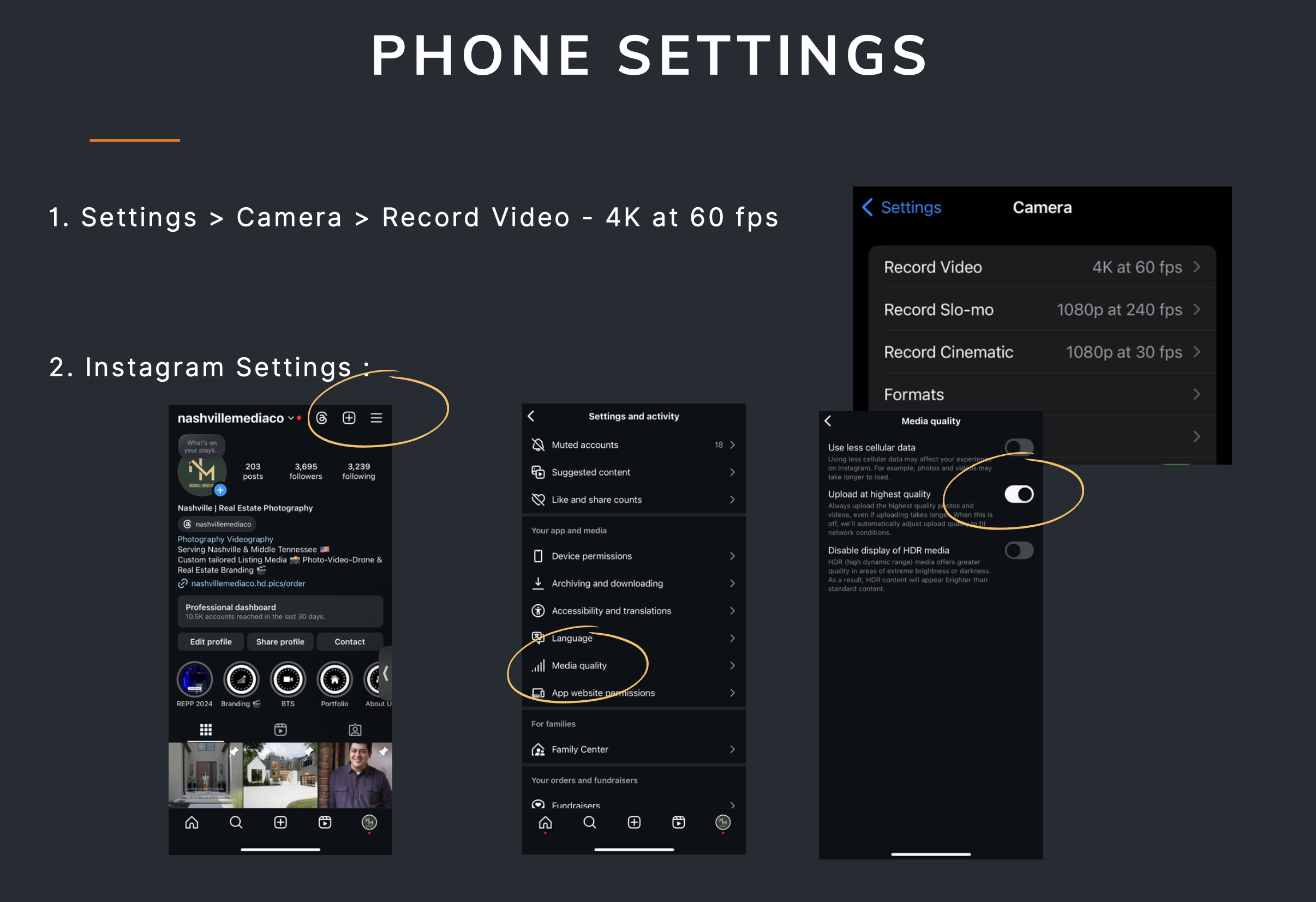 Phone settings