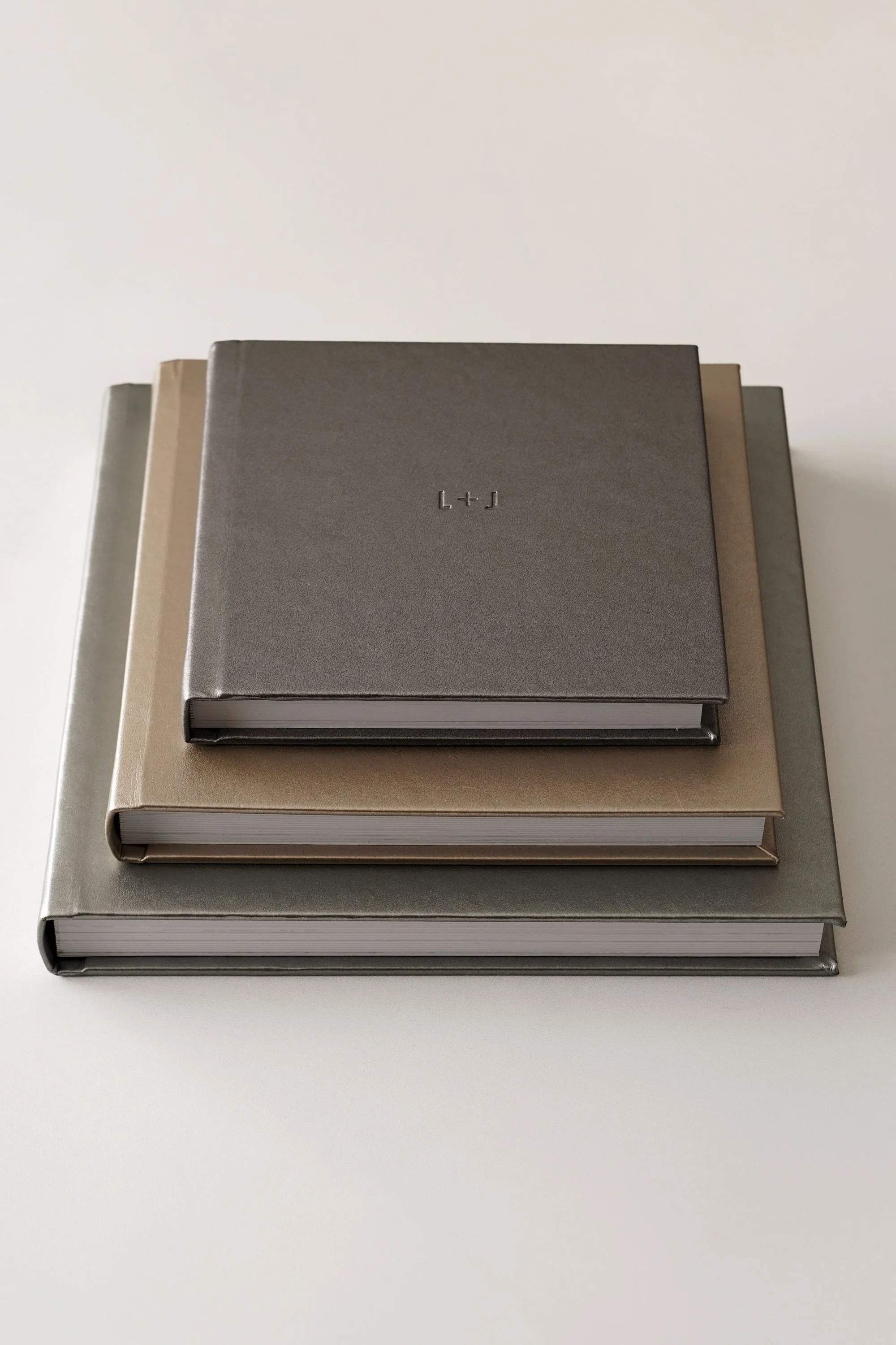 Henley Albums — stacked leather albums