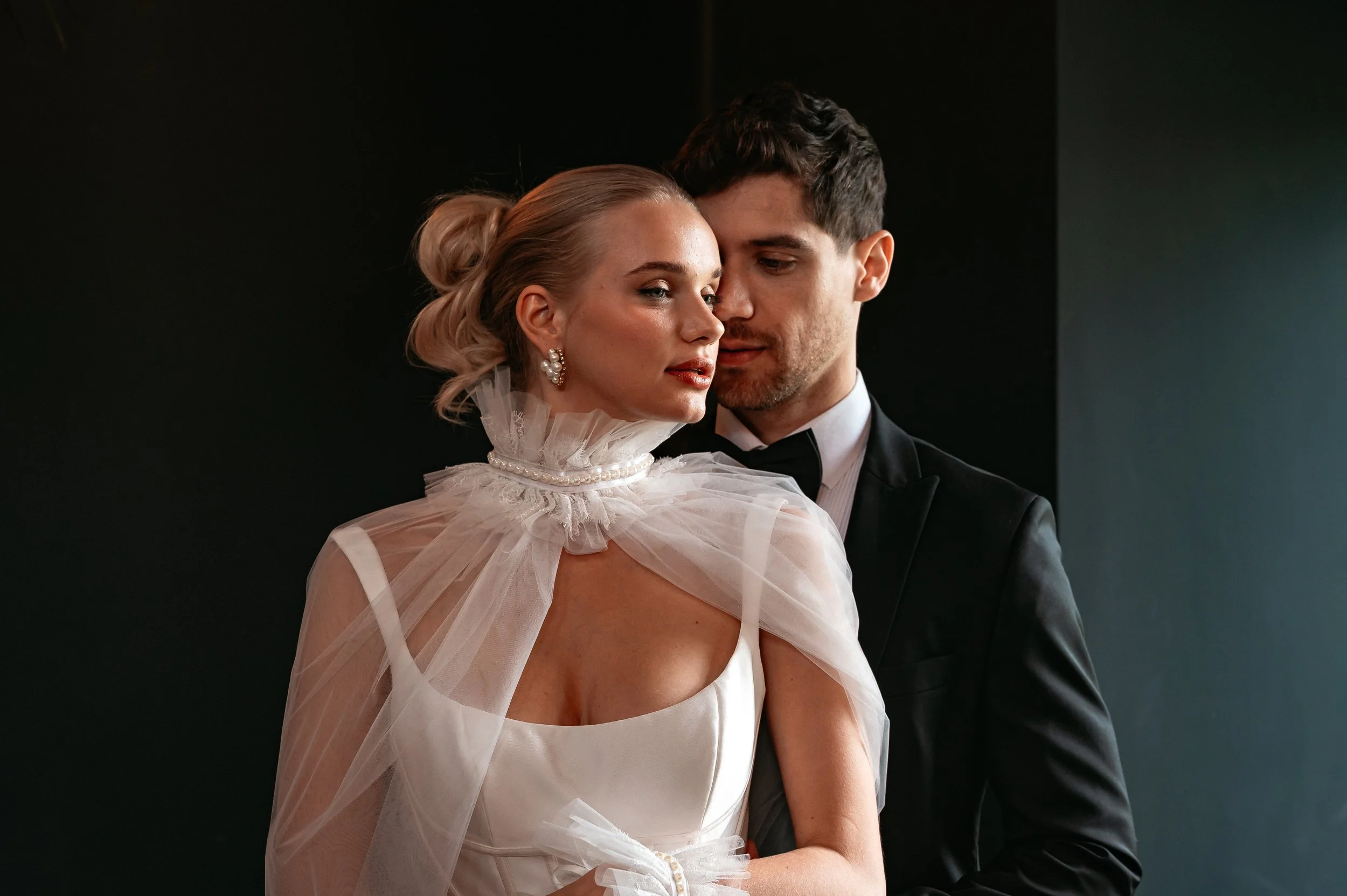 Bride and groom having a quiet moment