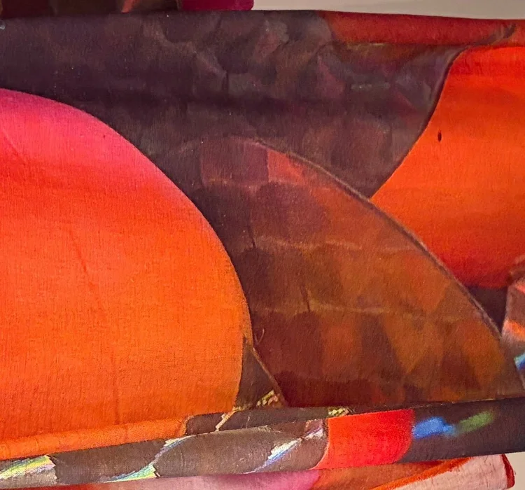The Spin n Glow print on fabric.