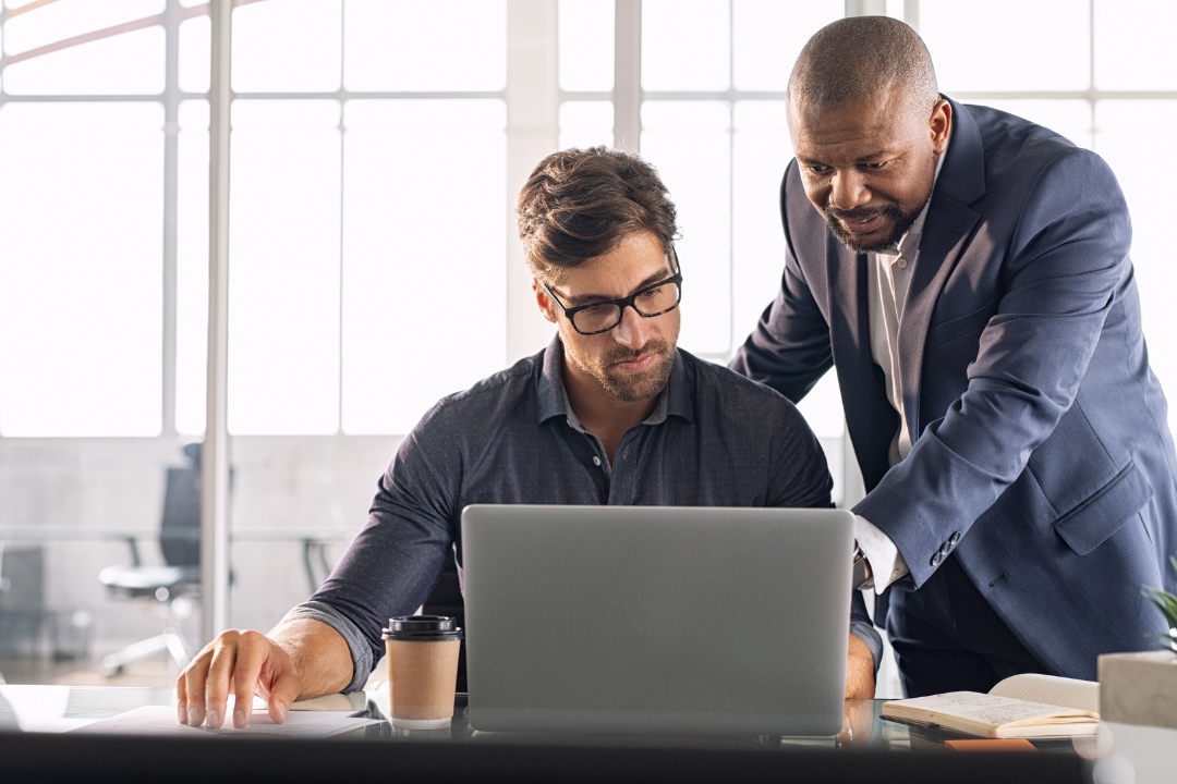 Two auditors reviewing an engagement together
