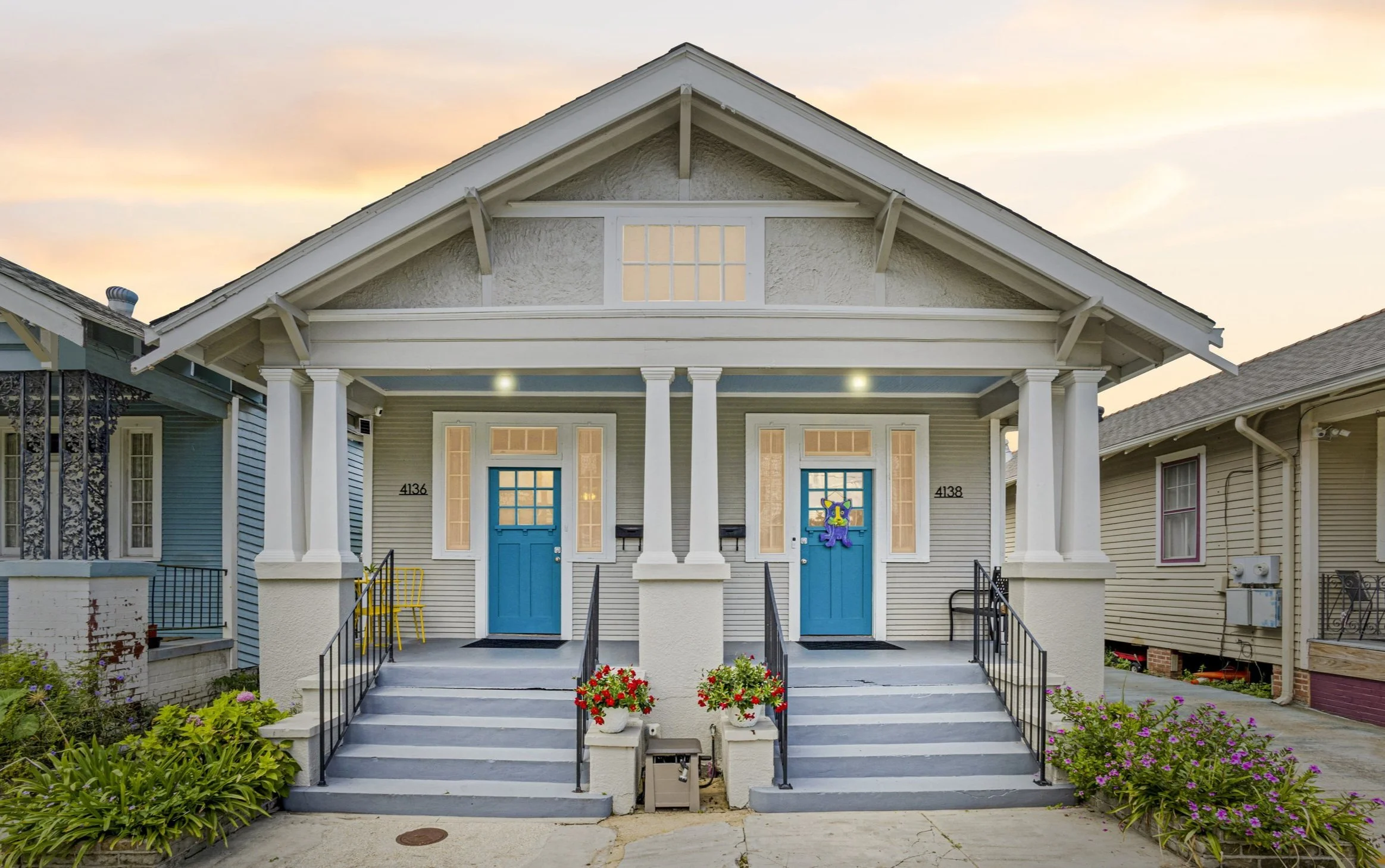 The Mid-City Shotgun in New Orleans at dusk