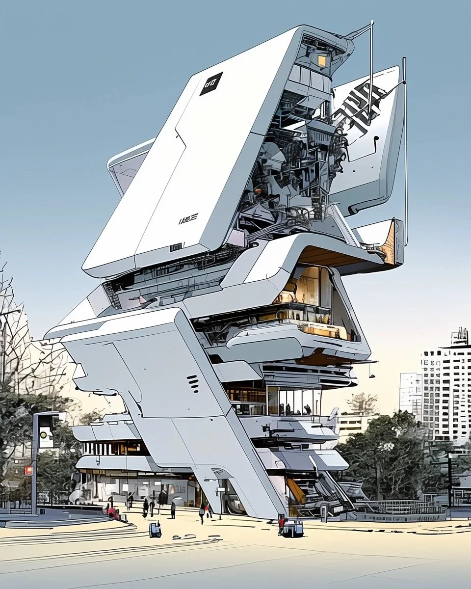 Simulacra Museum in a drawing-like treatment