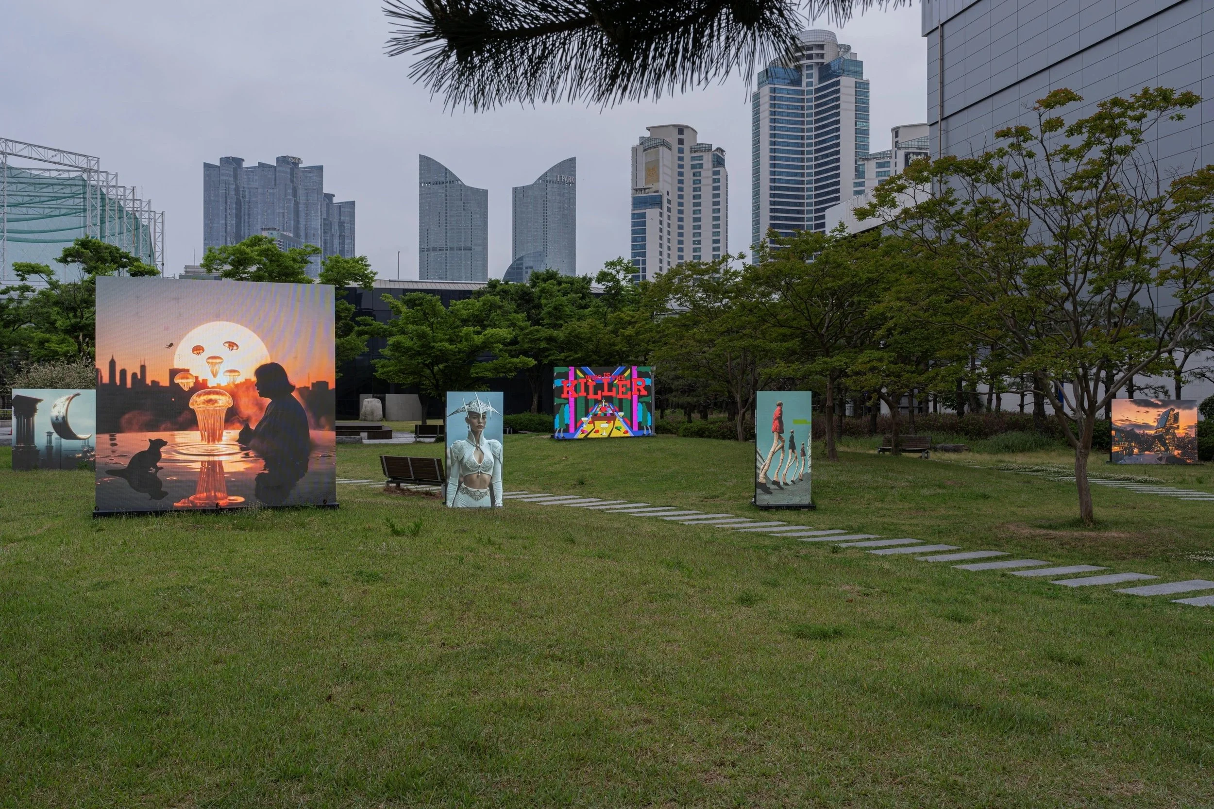 Simulacra Museum displayed outdoors in the Busan Museum of Art exhibition