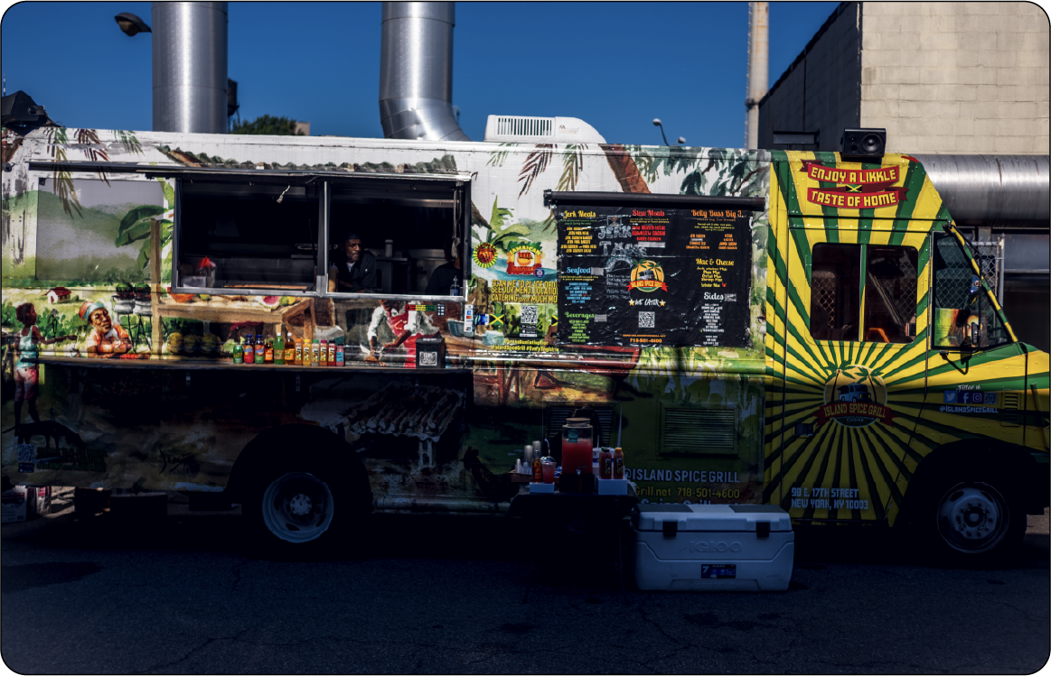 Local food truck serving on Food Truck Row