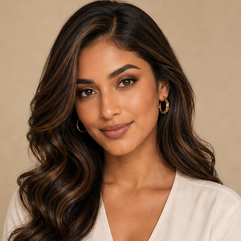 Curly side part