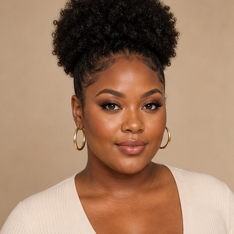 High puff with baby hairs
