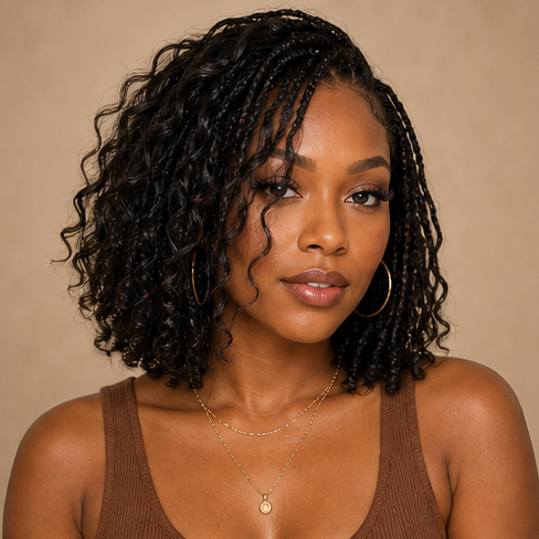 Boho knotless bob