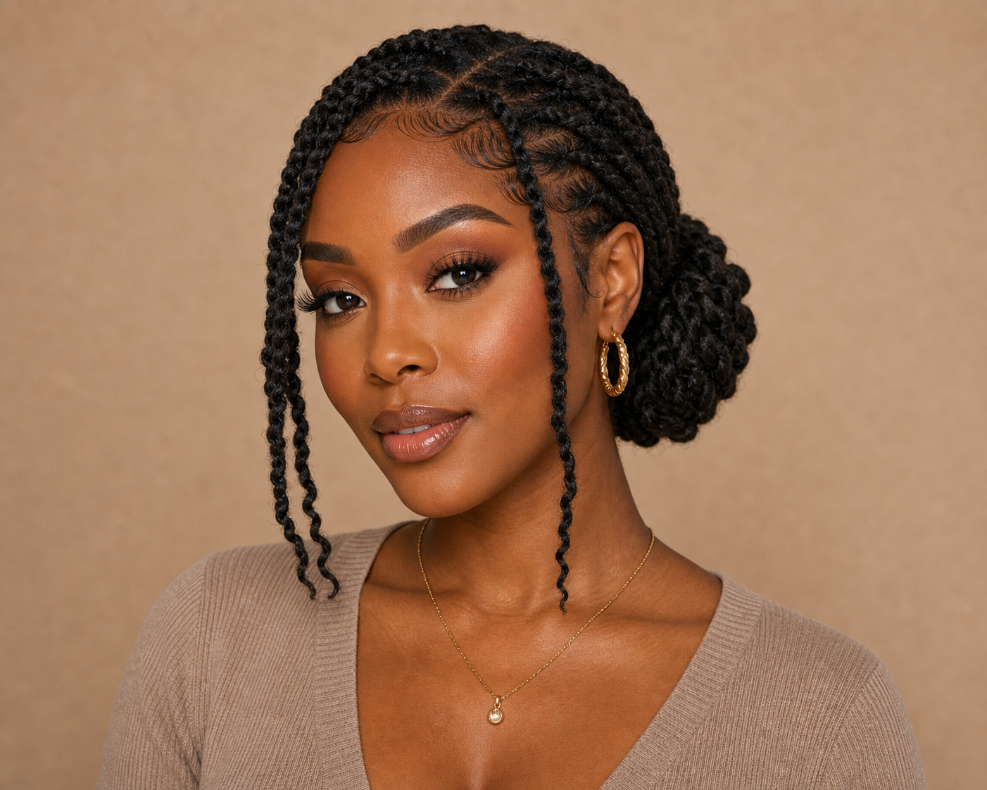 Low bun twist hairstyle
