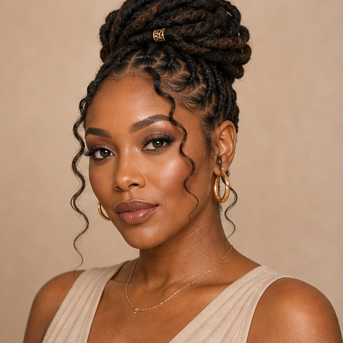 Barrel twist loc updo