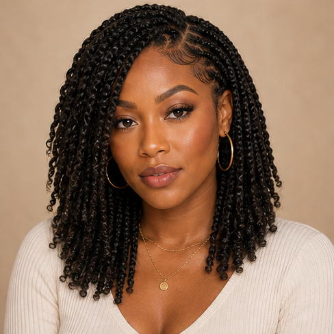 Mini twists side part