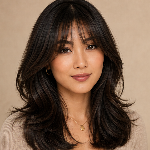 Layered bangs