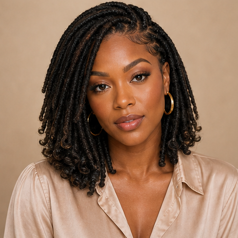 Loc bob curled ends
