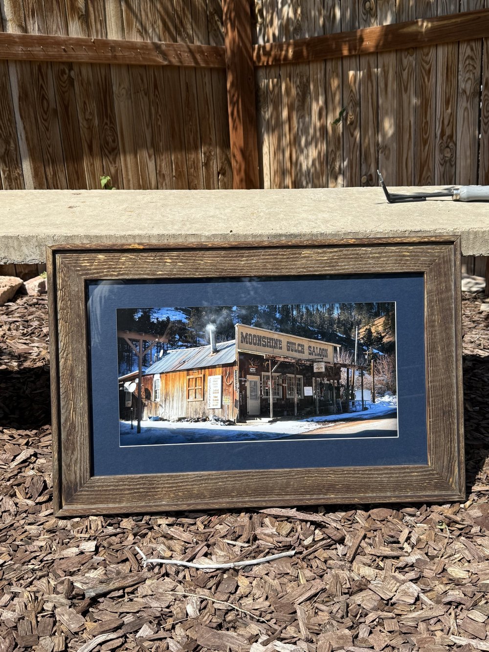 Framed Mooshine Gulch Saloon artwork