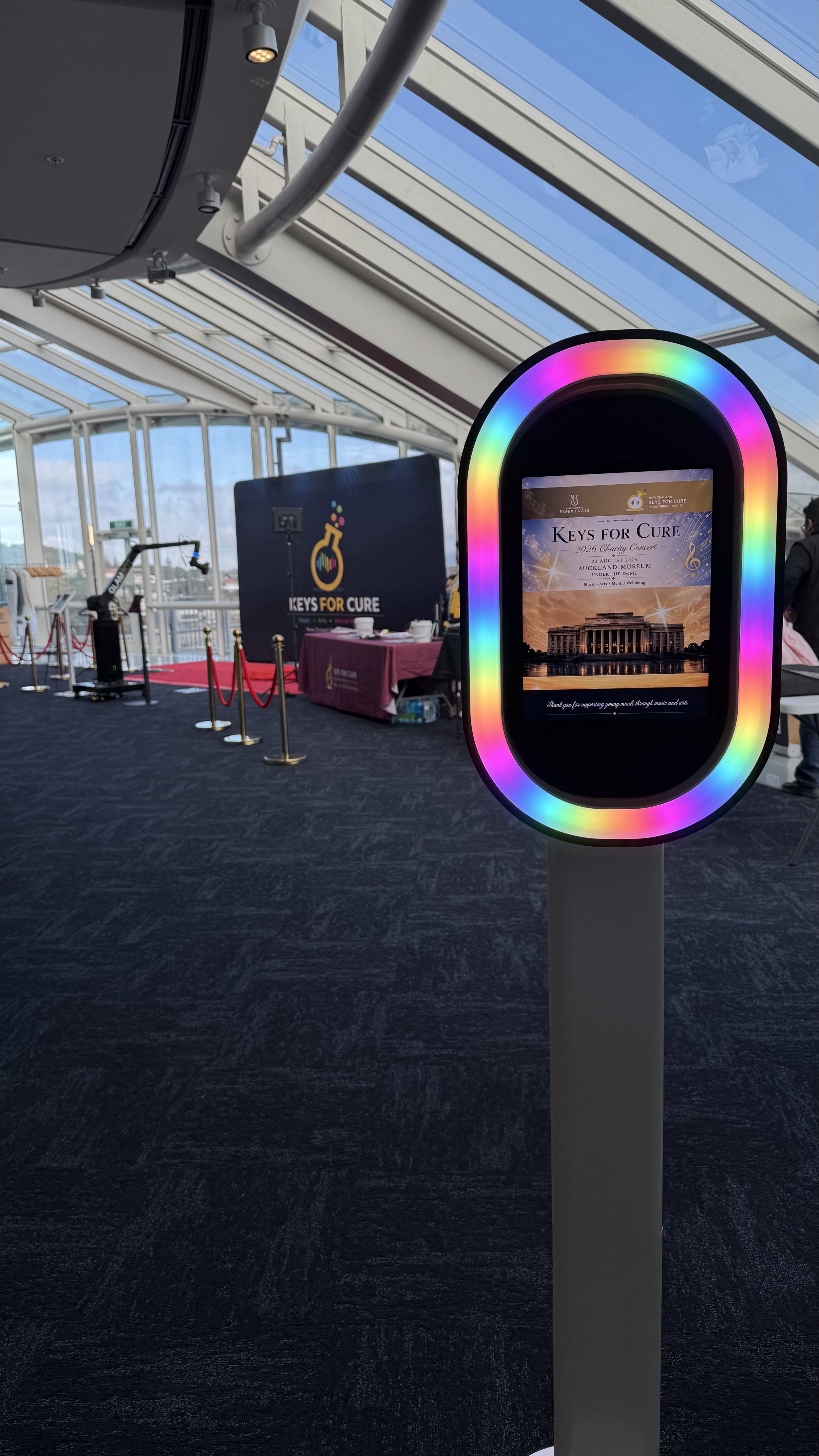 Keys for Cure charity concert GLAMBOT activation