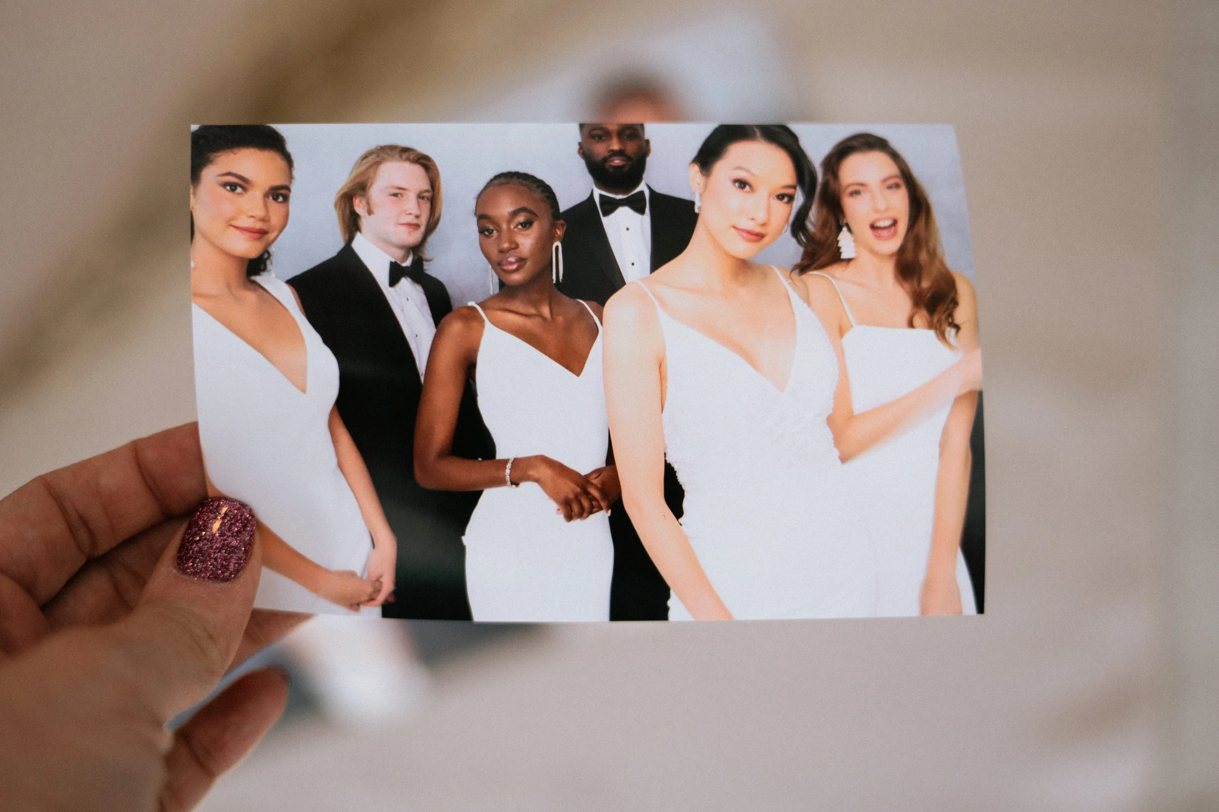 Group glam pose with soft-skin look