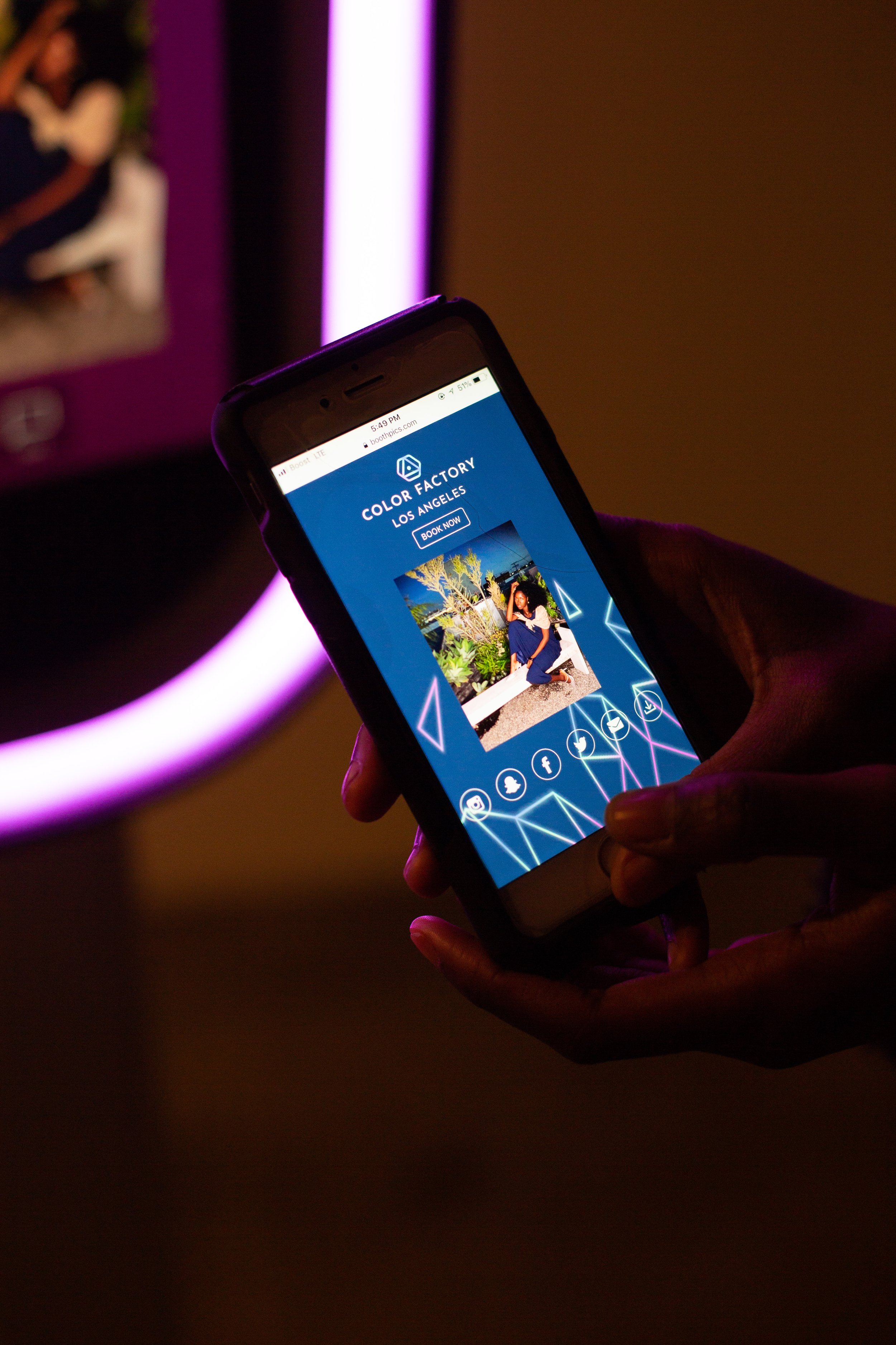 Event crowd engaging with the booth