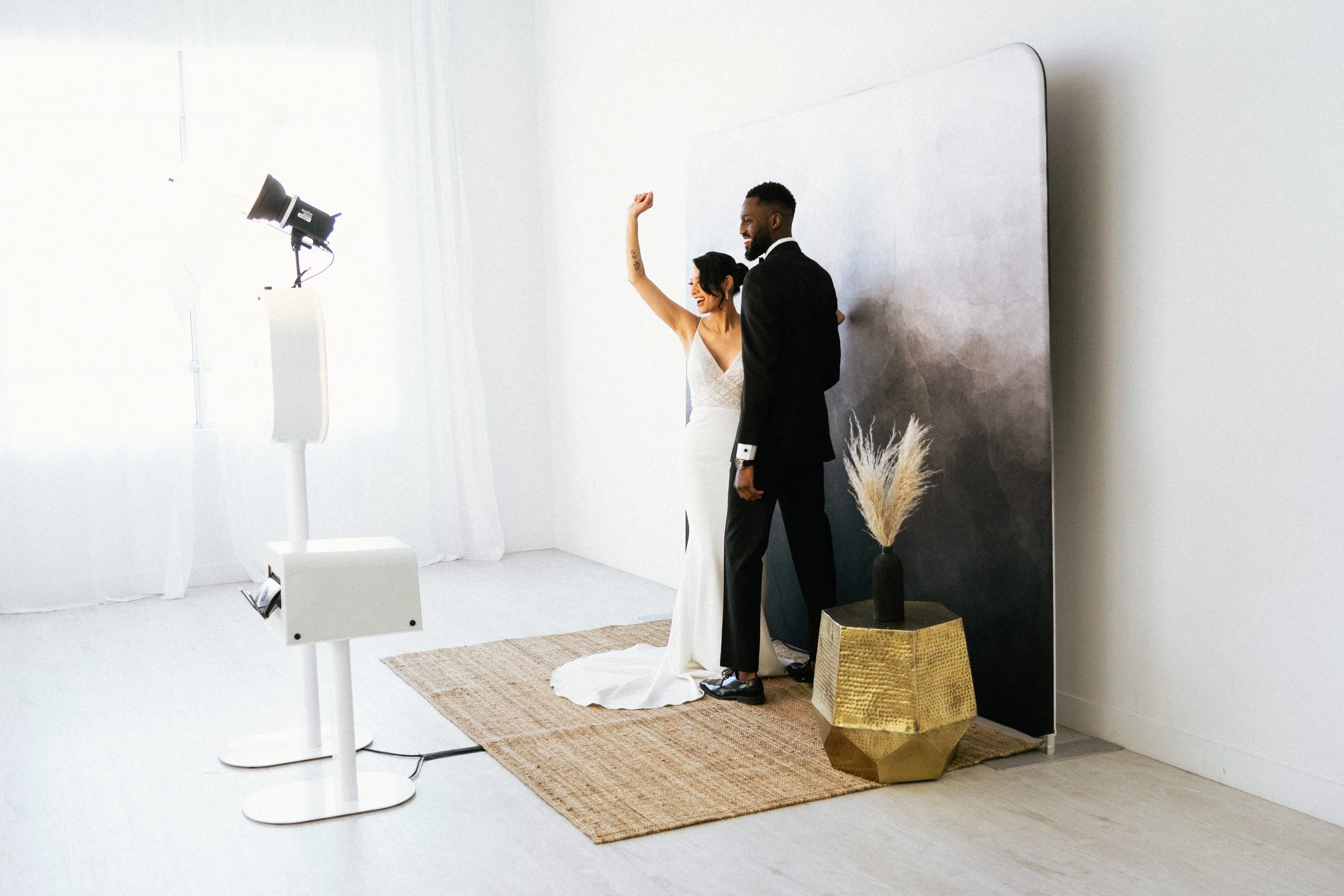 Bride & Groom glam portrait at booth