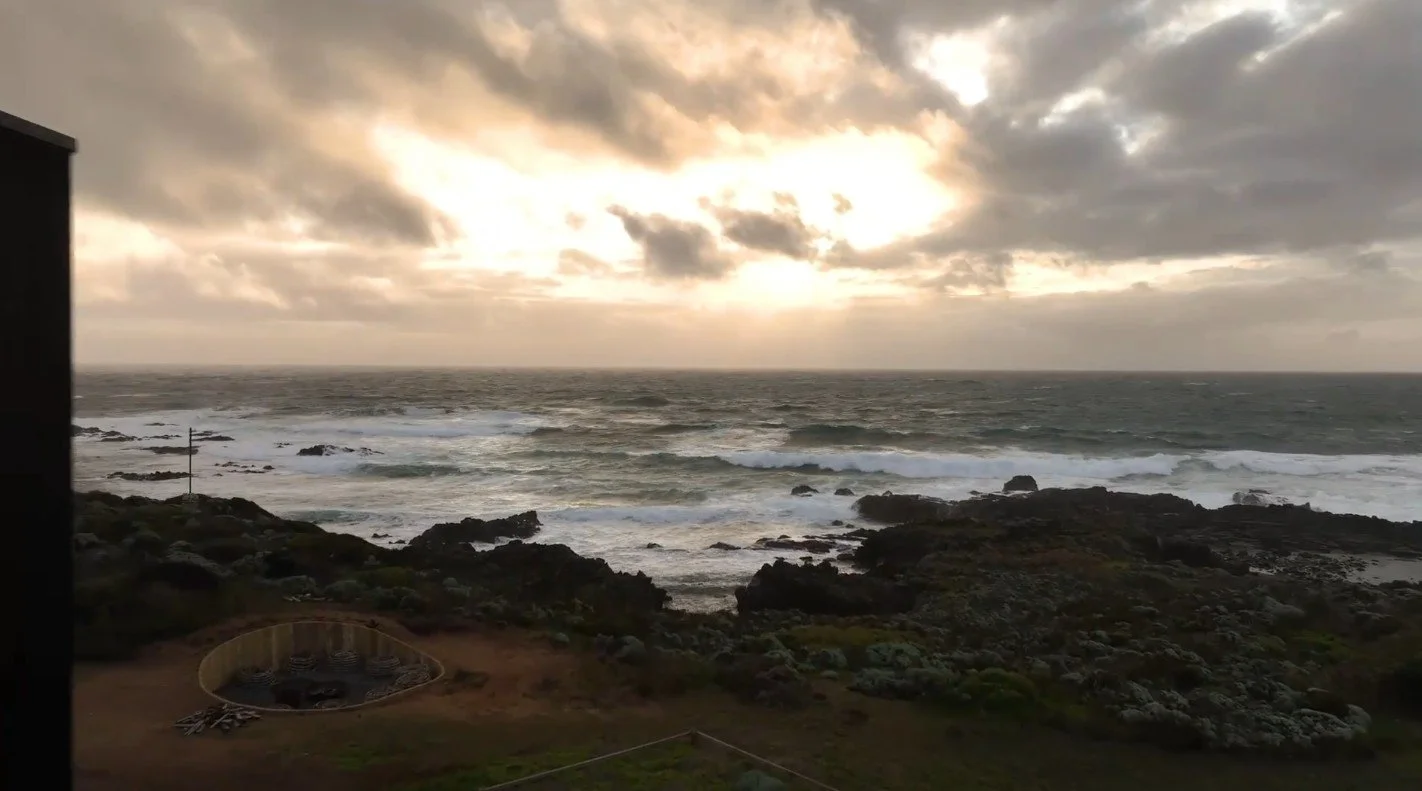 Coastal landscape at golden hour