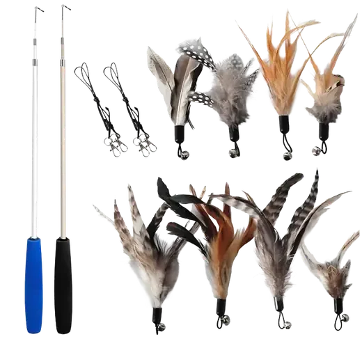 Feather wand toys for cats