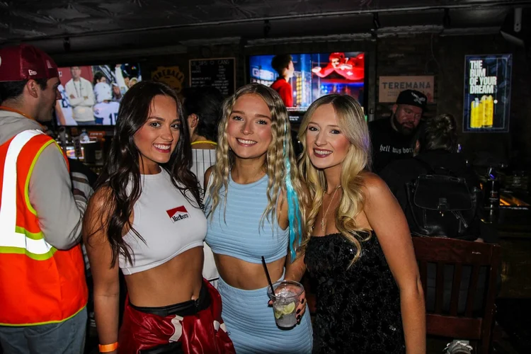 Group costume at a Philly Halloween bar crawl stop