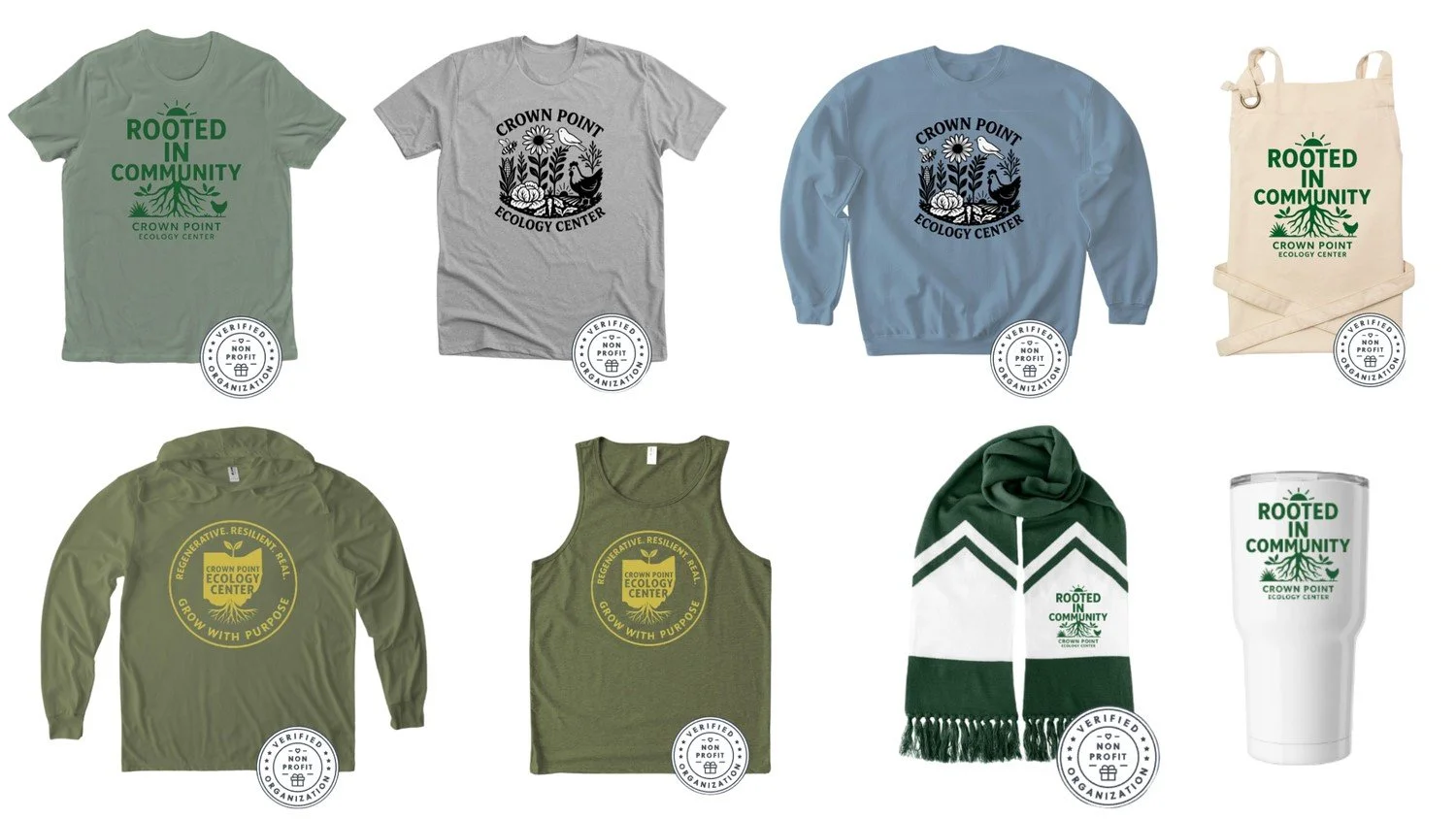 Crown Point apparel and totes
