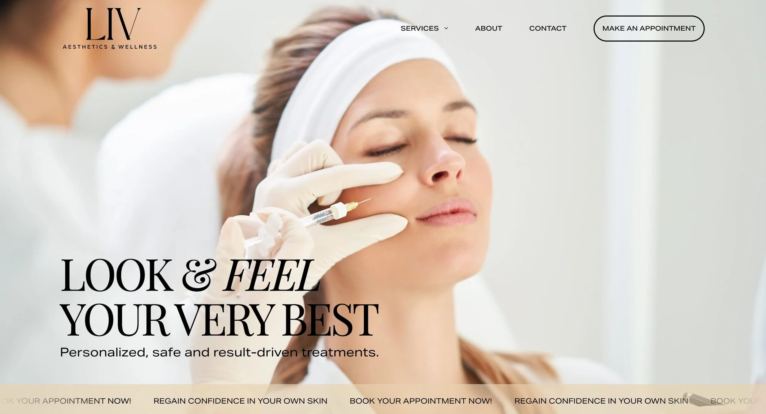 LIV Aesthetics homepage banner