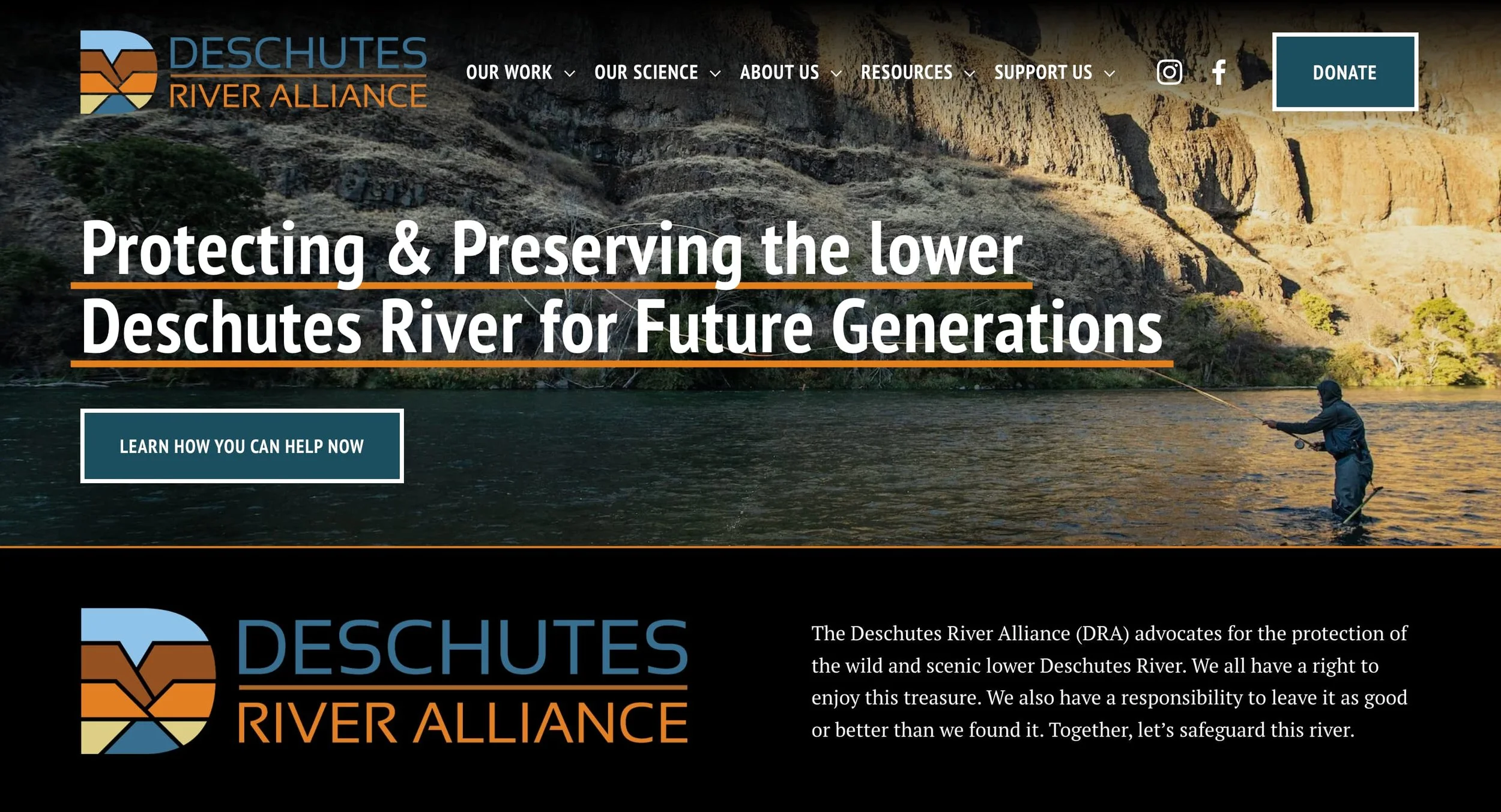 Deschutes River Alliance homepage banner