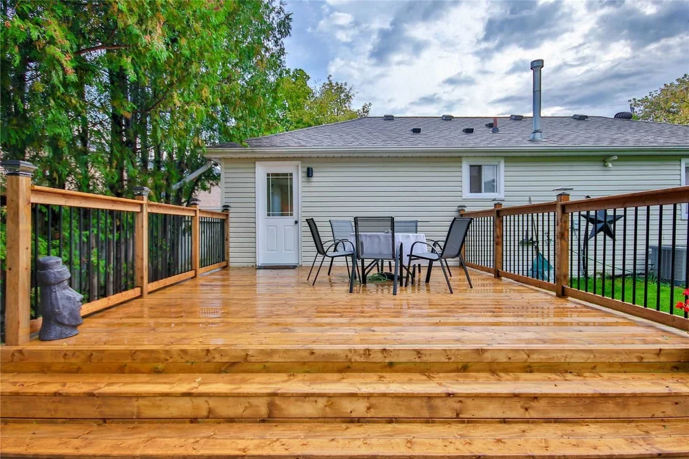 Custom wood deck with railing