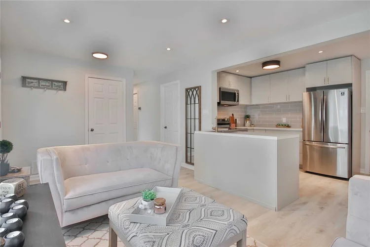 Open kitchen and living room in a Keswick full home renovation