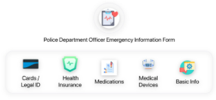 VIF Vest categories: cards and legal ID, health insurance, medications, medical devices and basic information