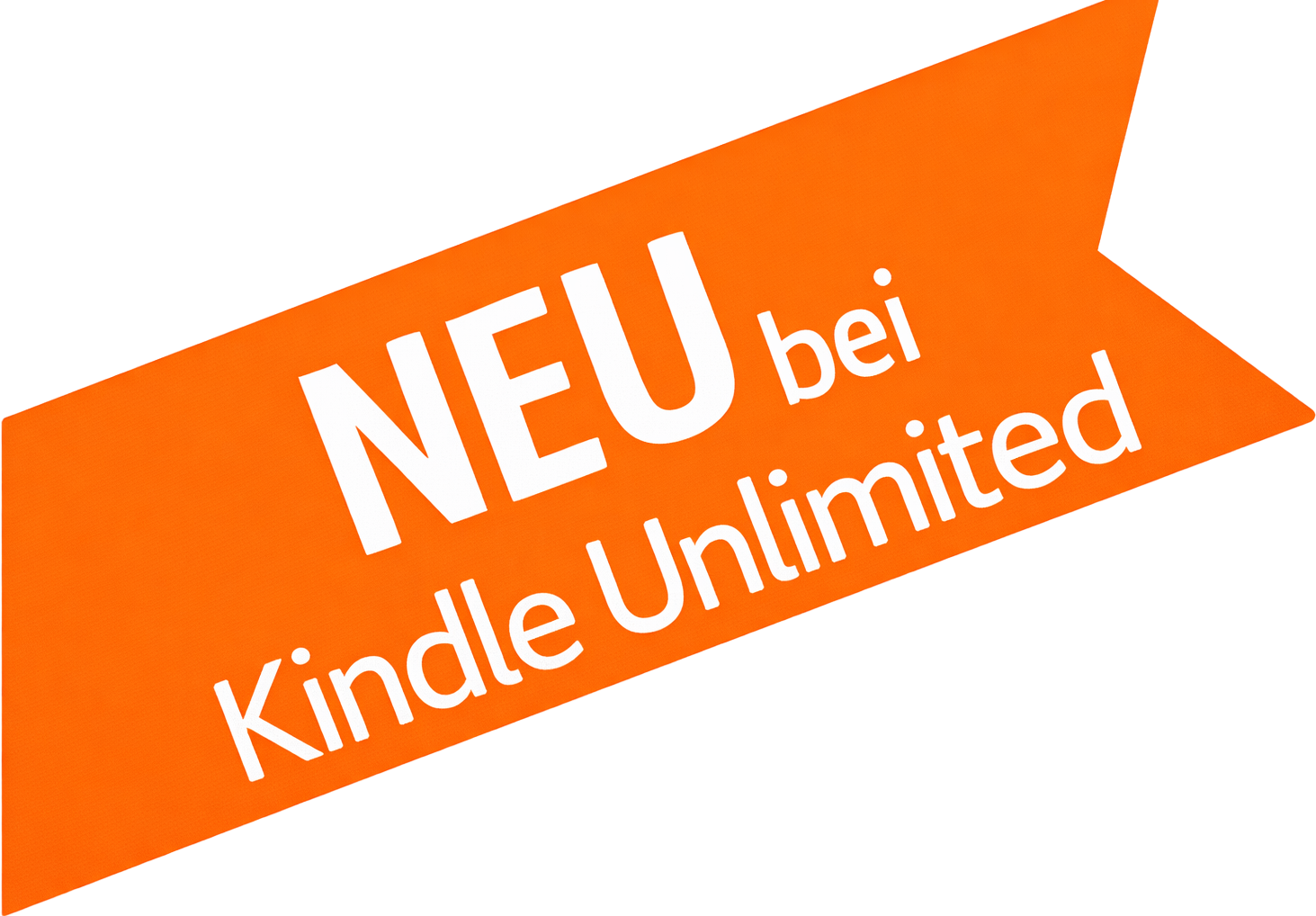 Neu bei Kindle Unlimited diagonal corner banner in orange, German