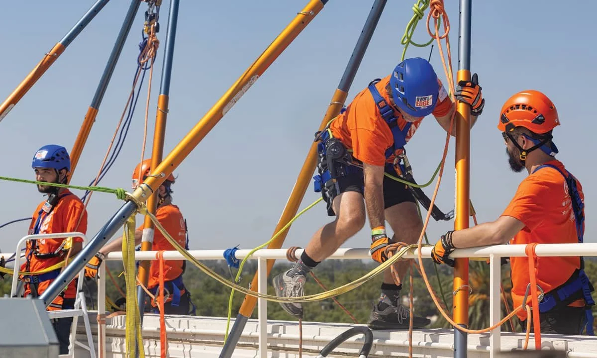 Over the Edge team working at the event