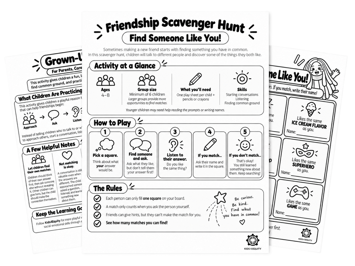 Friendship Scavenger Hunt Activity
