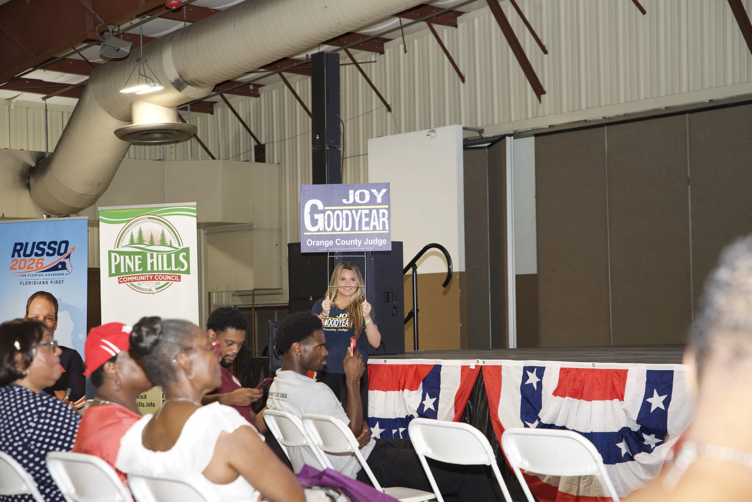 Residents visiting candidate tables