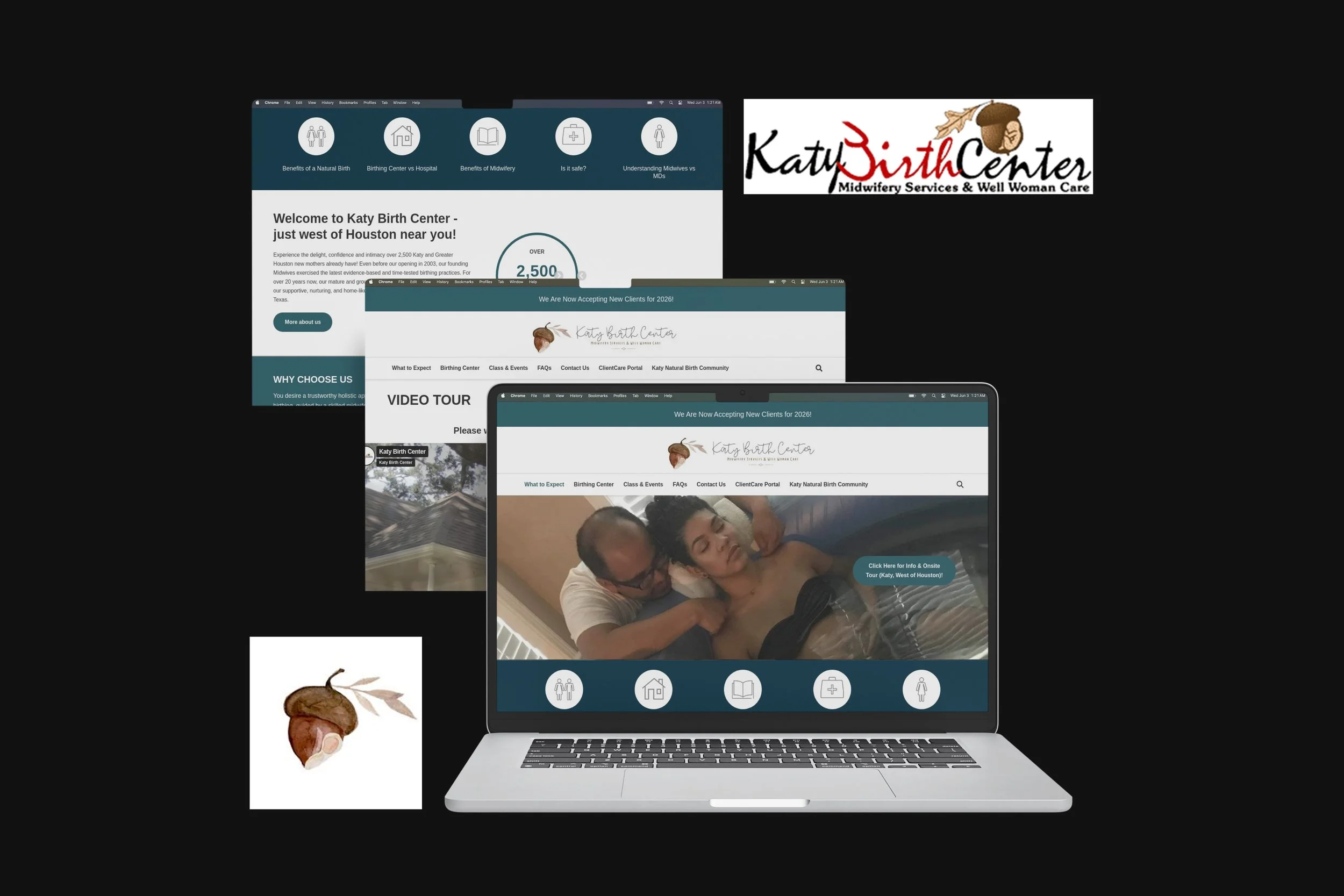 Katy Birth Center website before the Octus House redesign