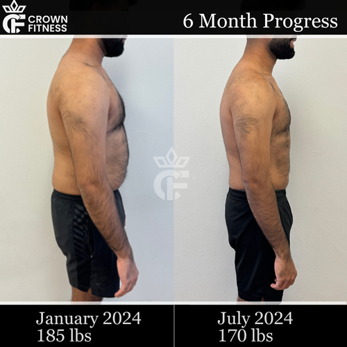 185 to 170 lbs fat loss in 6 months with private personal training in Irvine, CA