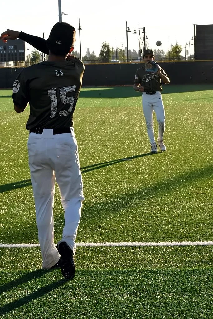 Player warming up his arm